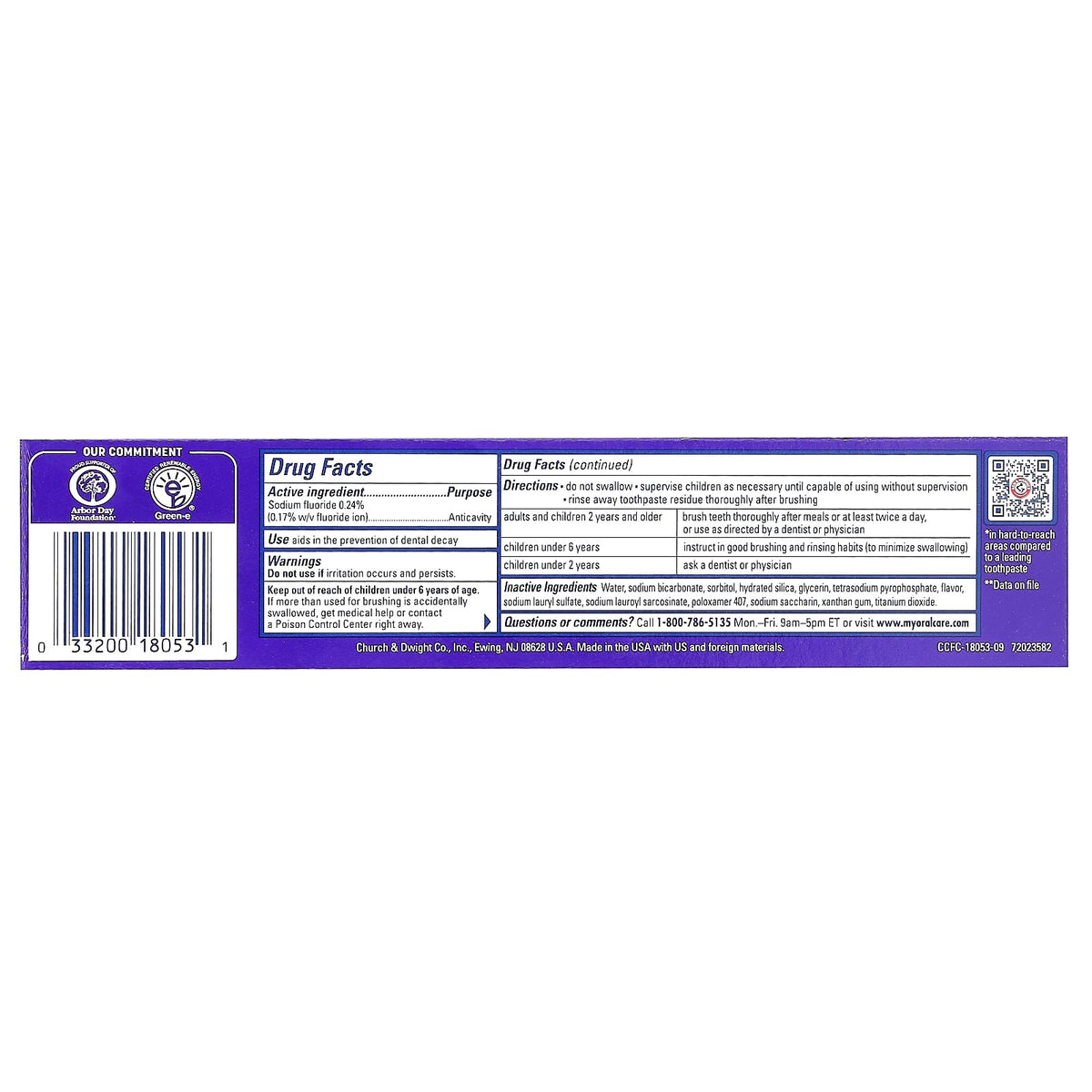 Arm & Hammer CompleteCare Anticavity Fluoride Toothpaste, Fresh Mint, 170 g - view 3