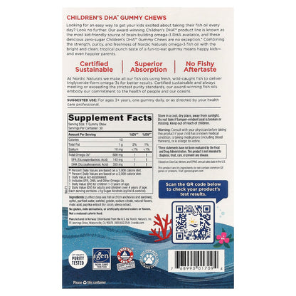 Nordic Naturals Children's DHA Gummy Chews, Ages 3+, Tropical Punch, 30 Gummies - view 2