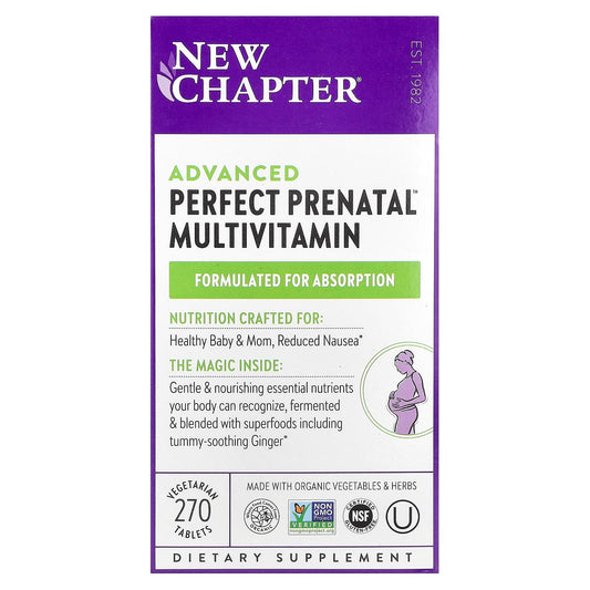 New Chapter Advanced Perfect Prenatal Multivitamin, 270 Vegetarian Tablets