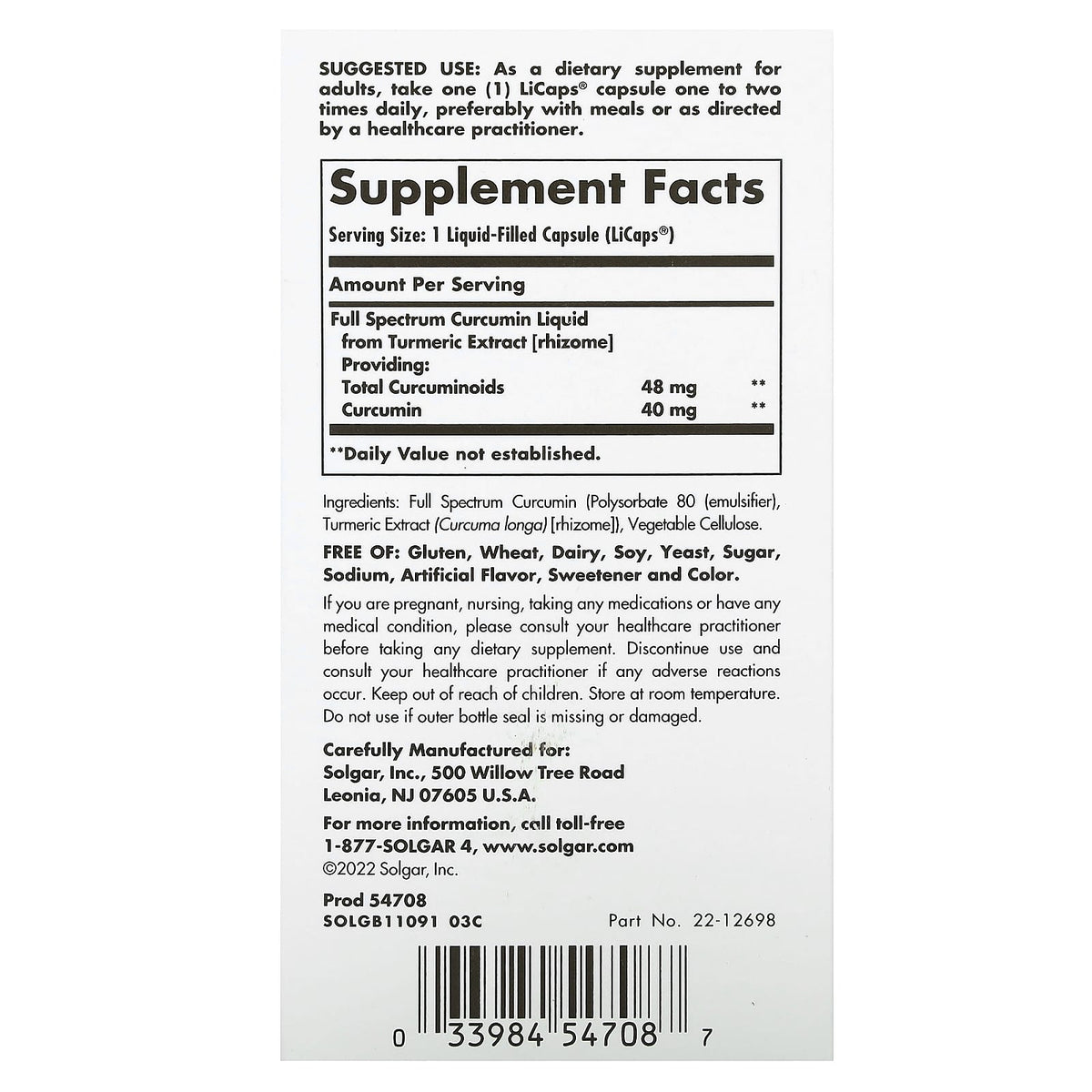 Solgar Full Spectrum Curcumin, 90 LiCaps - view 2
