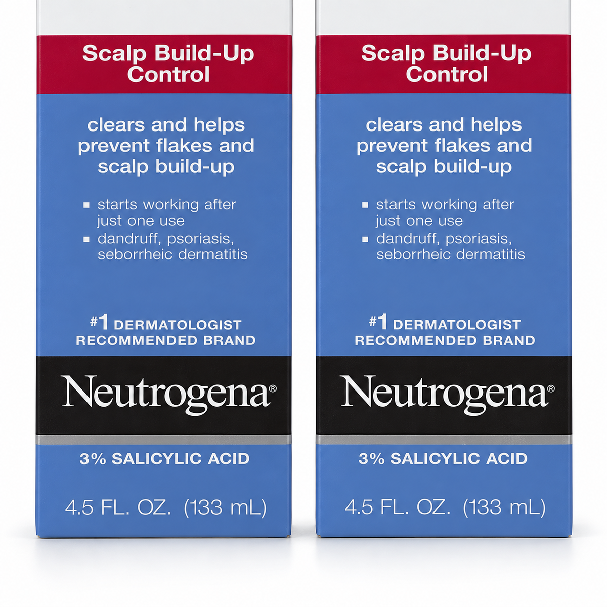 Neutrogena T/Sal Shampoo 3% Salicylic Acid 4.5 fl oz (133 ml) - Pack of 2