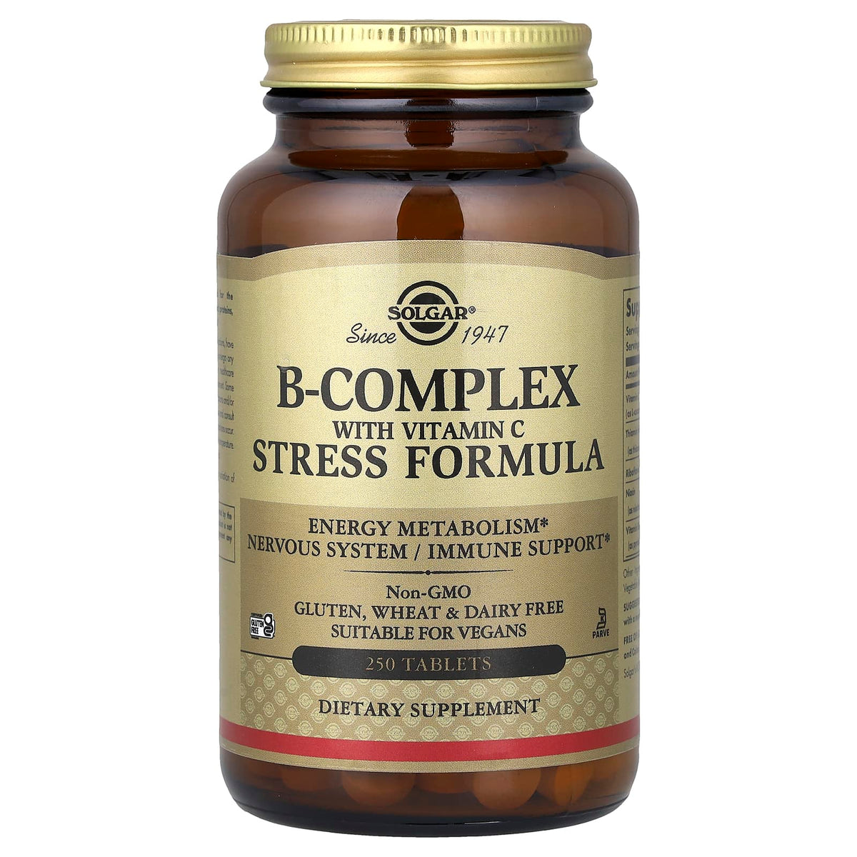 Solgar B-Complex with Vitamin C Stress Formula, 250 Tablets — product view
