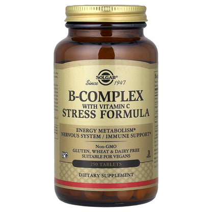 Solgar B-Complex with Vitamin C Stress Formula, 250 Tablets