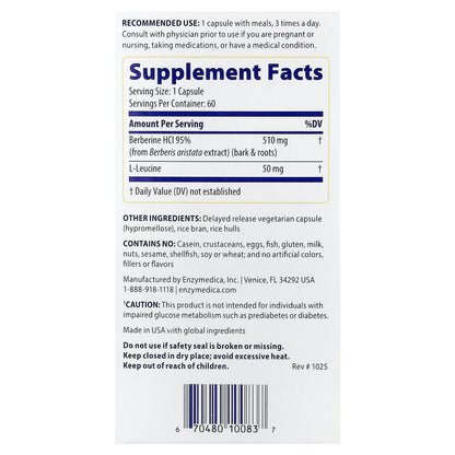 Enzymedica Berberine, 60 Capsules - view 2