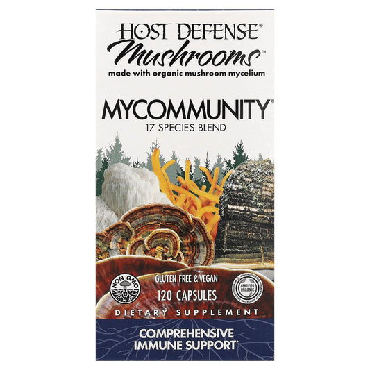 Host Defense MyCommunity Mushroom Mycelium Blend, 120 Capsules