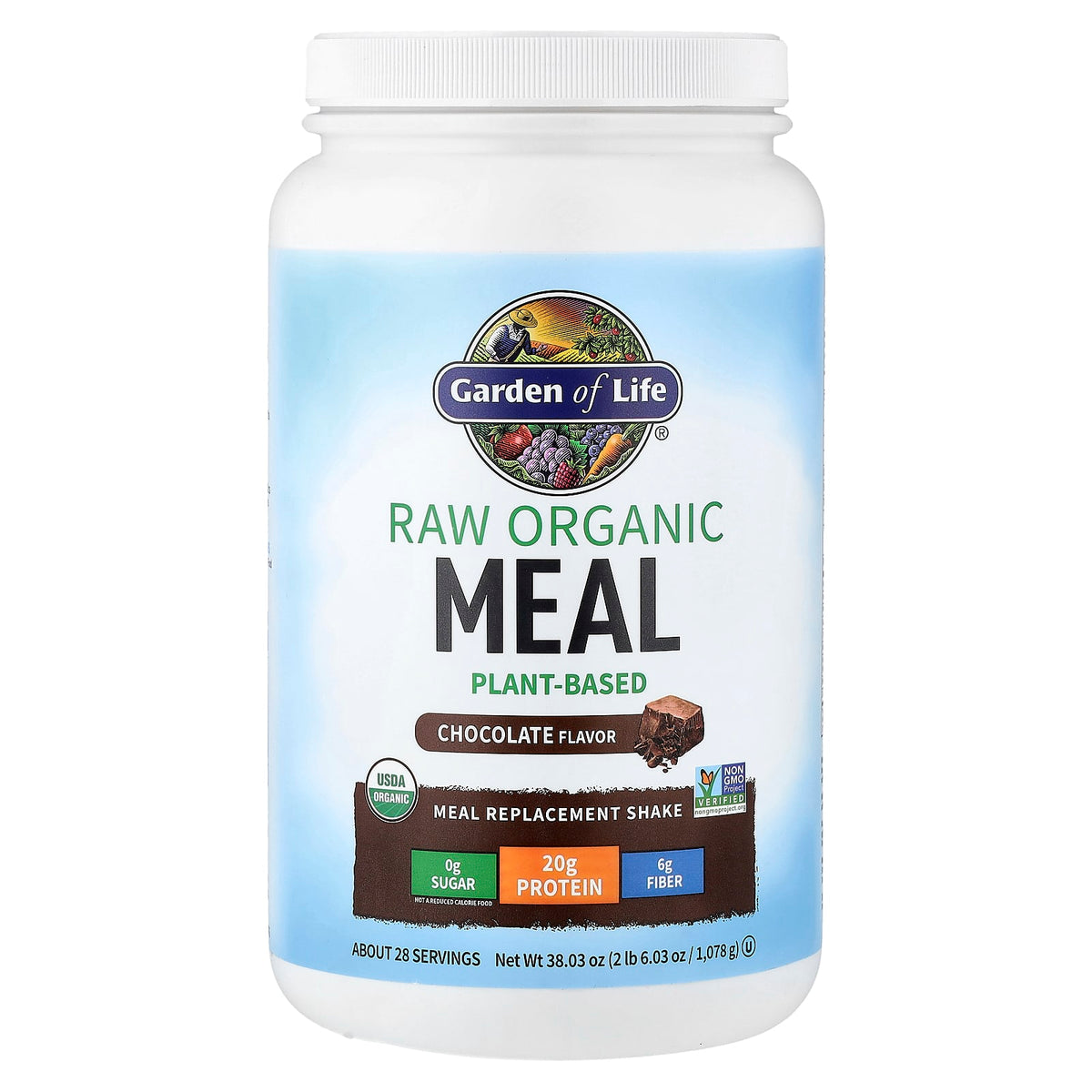 Garden of Life RAW Organic Meal Replacement Shake, Chocolate, 1,078 g (38.03 oz) — product view