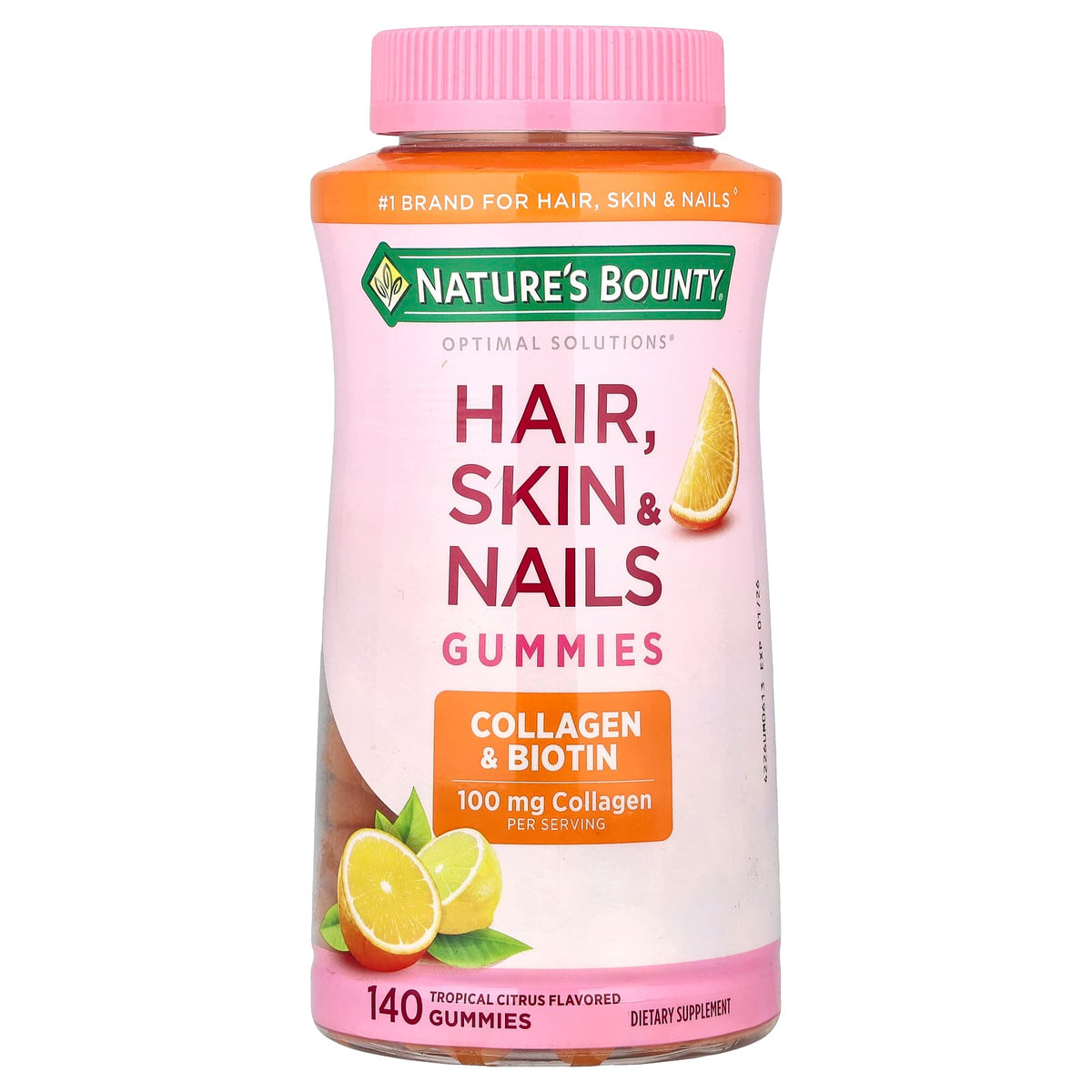 Nature's Bounty Hair, Skin & Nails Gummies, Tropical Citrus, 140 Gummies — product view