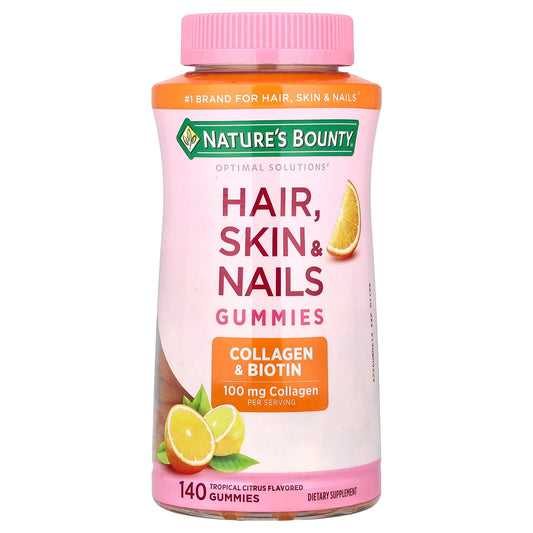 Nature's Bounty Hair, Skin & Nails Gummies, Tropical Citrus, 140 Gummies