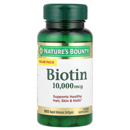 Nature's Bounty Biotin 10,000 mcg, 180 Rapid Release Softgels