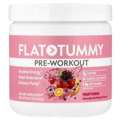 Flat Tummy Pre-Workout Powder Fruit Punch 240 g