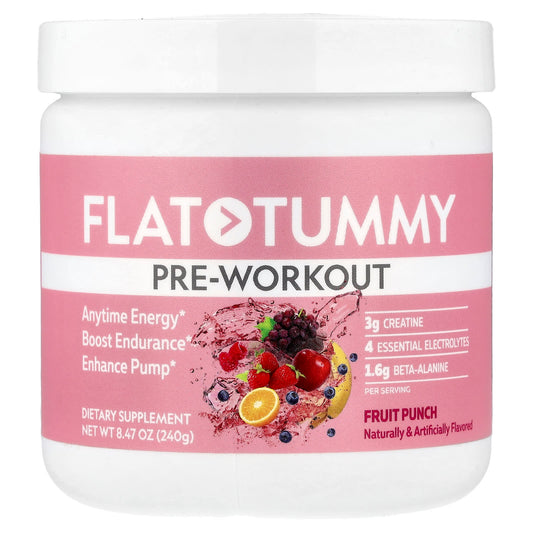 Flat Tummy Pre-Workout Powder Fruit Punch 240 g