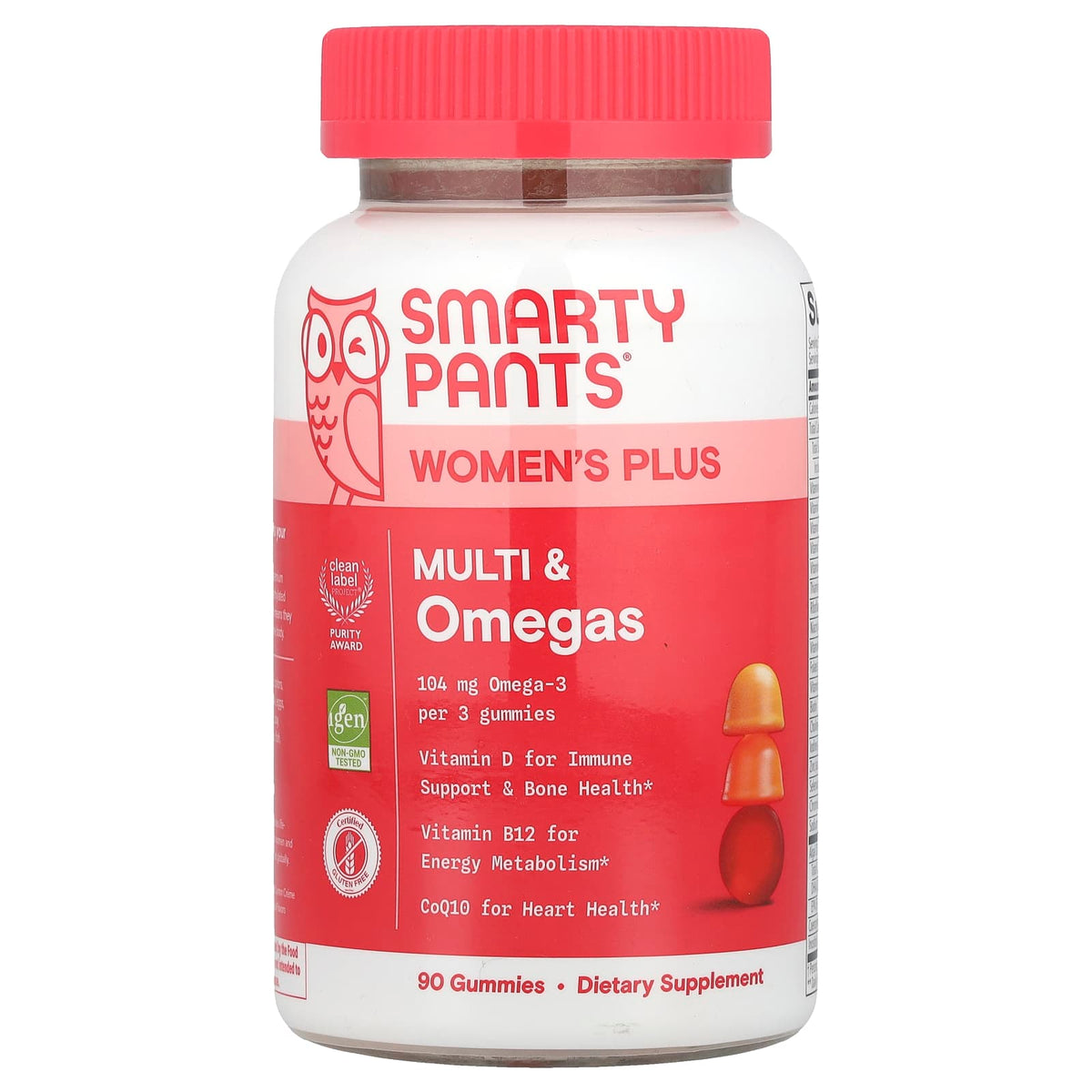 SmartyPants Women's Plus Multi & Omegas Strawberry Orange Lemon Creme, 90 Count — product view