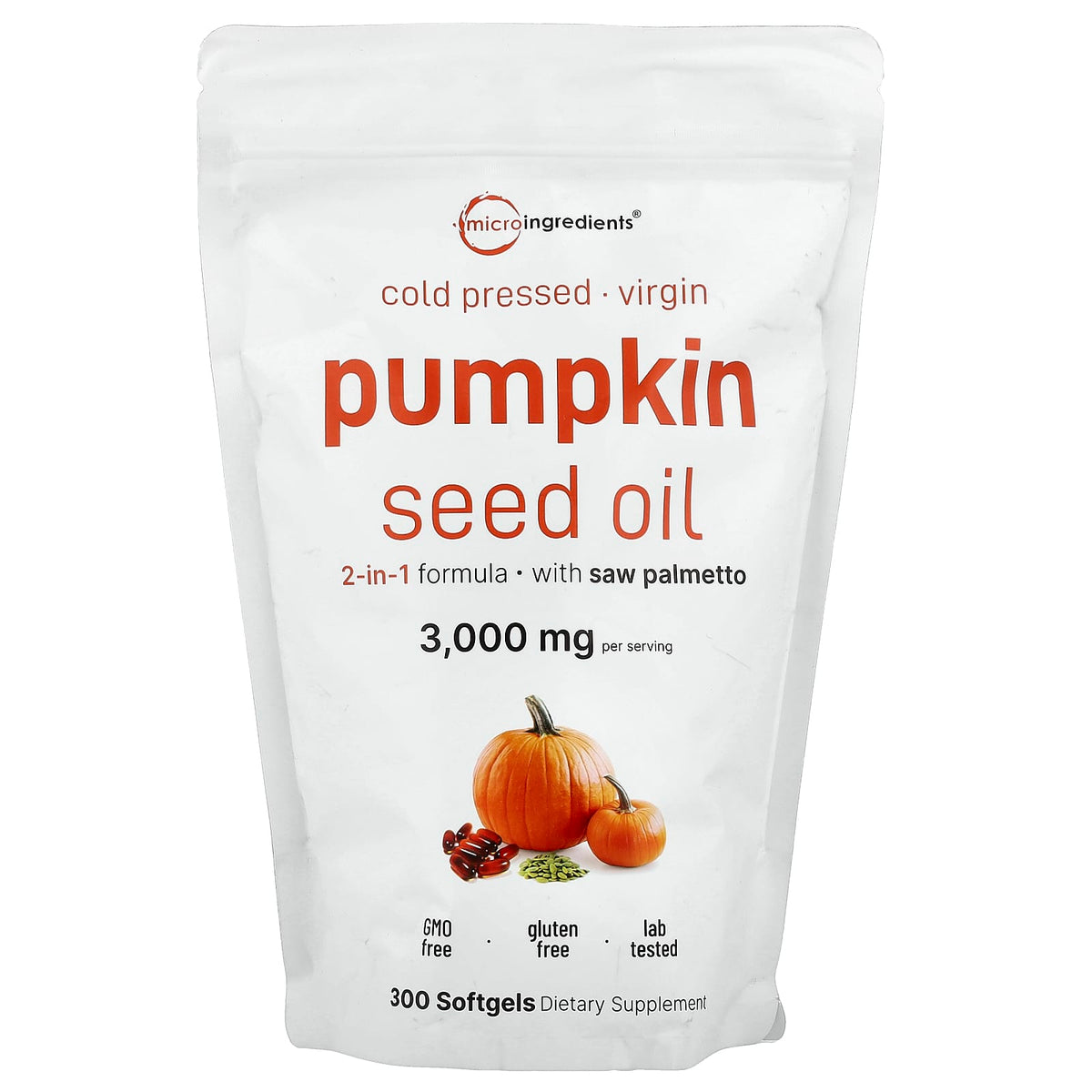 Micro Ingredients Pumpkin Seed Oil, Cold Pressed, 300 Softgels — product view