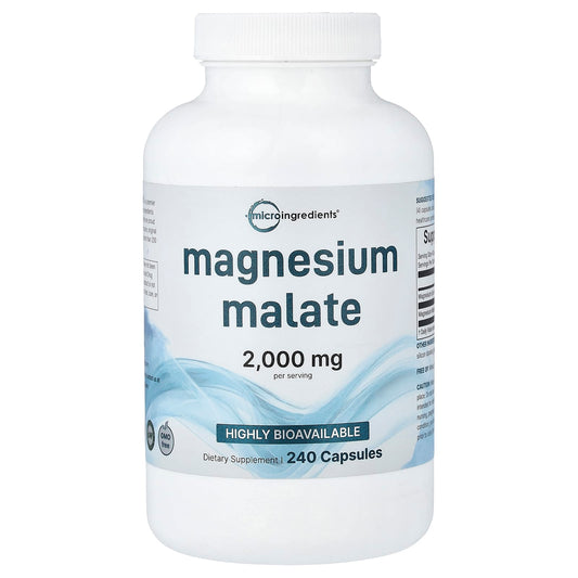 Micro Ingredients Magnesium Malate, 240 Capsules (500 mg per Capsule)