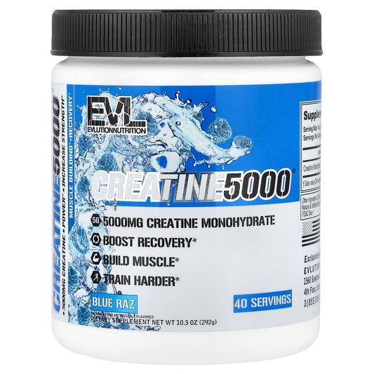 EVLution Nutrition Creatine 5000, Blue Raz, 292 g (10.3 oz)