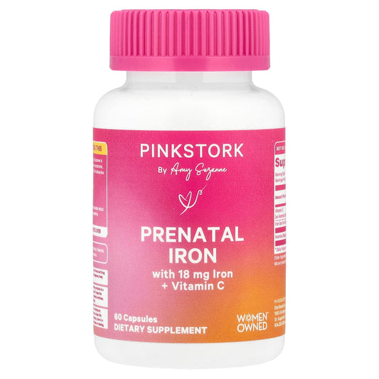 Pink Stork Prenatal Iron with Vitamin C, 60 Capsules