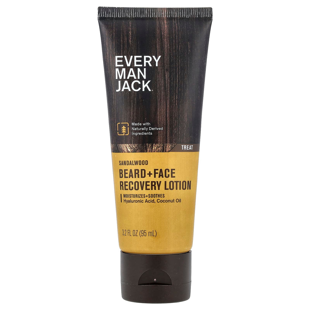 Every Man Jack Beard + Face Recovery Lotion, Sandalwood, 95 ml (3.2 fl oz) — product view