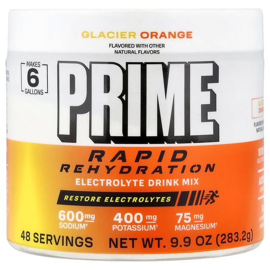 Prime Hydration Rapid Rehydration Electrolyte Drink Mix Glacier Orange - 283 g