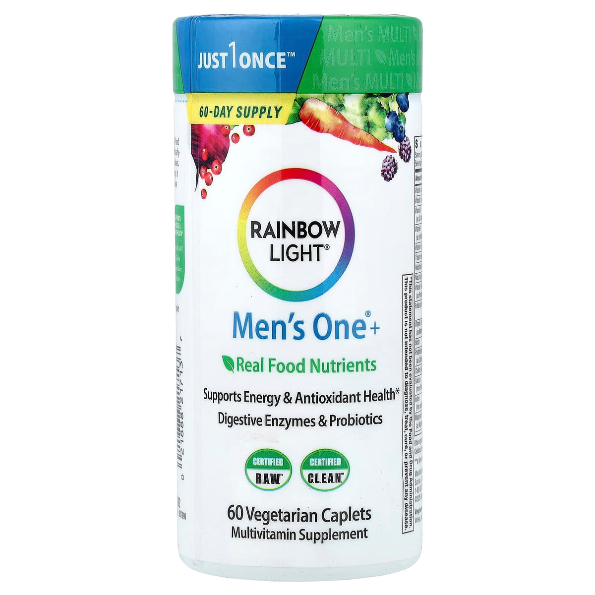 Rainbow Light Men's One+ Real Food Nutrients, 60 Vegetarian Caplets