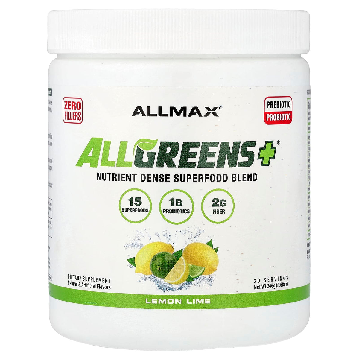 ALLMAX ALLGREENS+ Greens Powder, Lemon Lime, 8.68 oz (246 g)