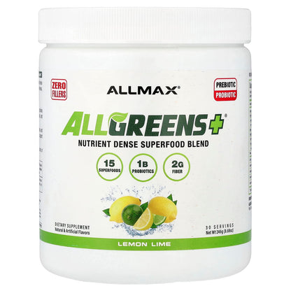 ALLMAX ALLGREENS+ Greens Powder, Lemon Lime, 8.68 oz (246 g)