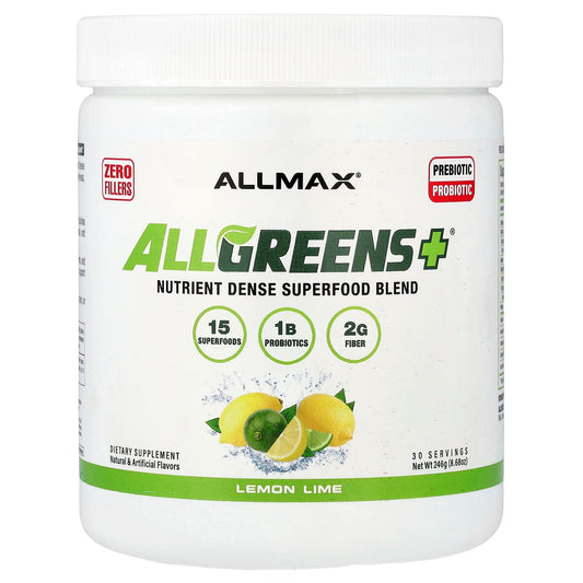ALLMAX ALLGREENS+ Greens Powder, Lemon Lime, 8.68 oz (246 g)
