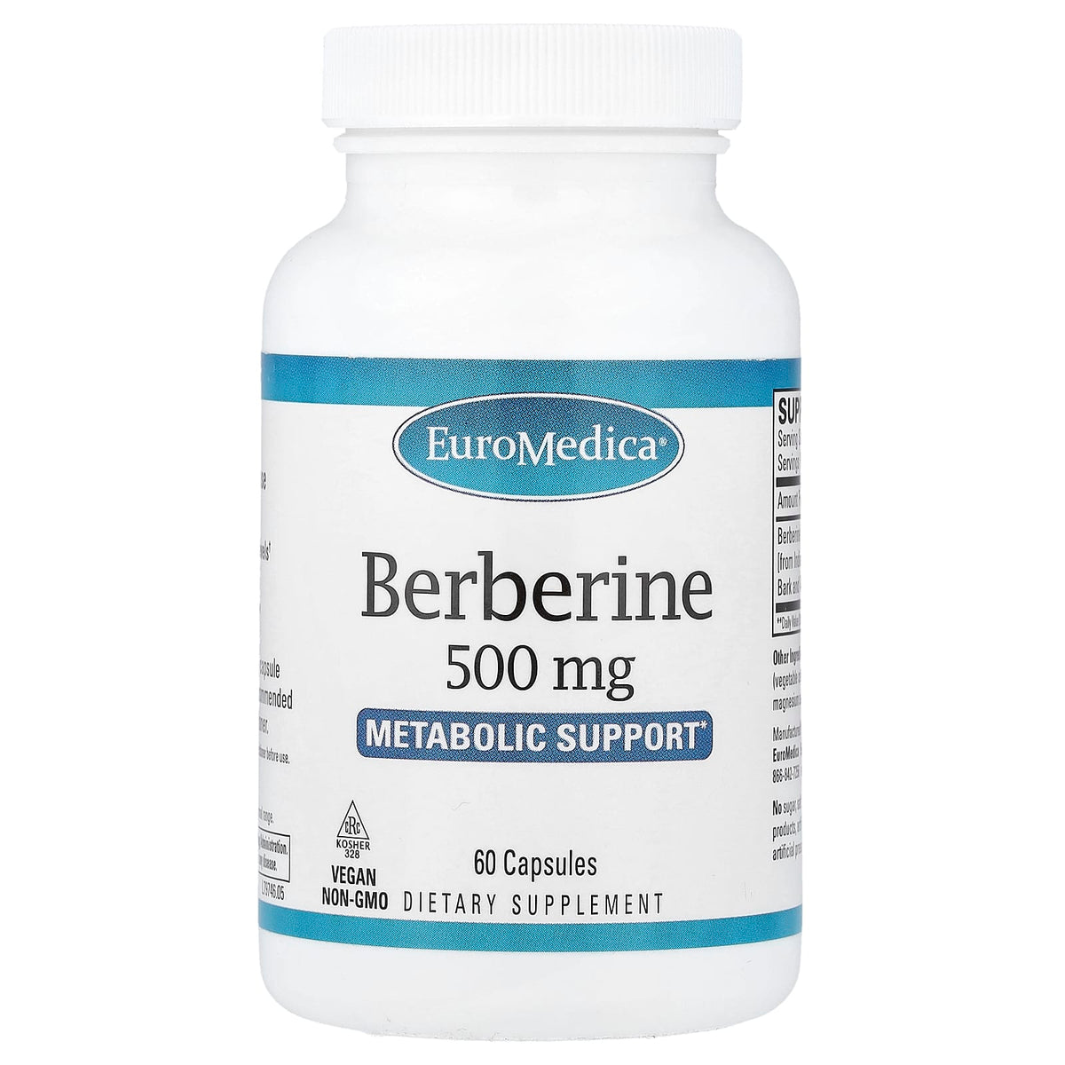 EuroMedica Berberine, 500 mg, 60 Capsules