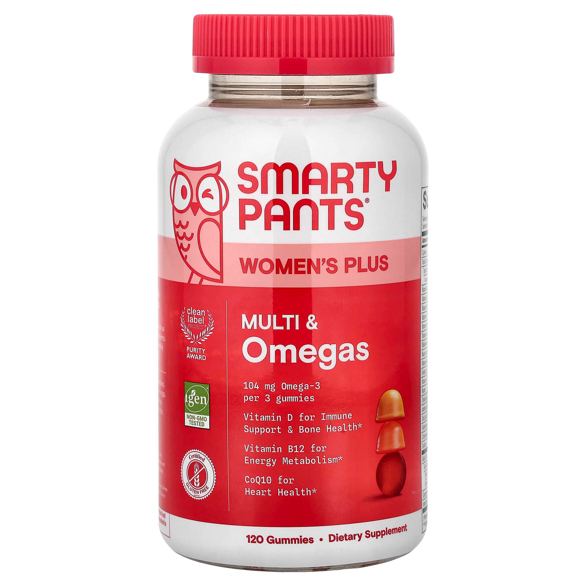 SmartyPants Women's Plus Multi & Omegas Strawberry Orange Lemon Creme, 120 Count — product view