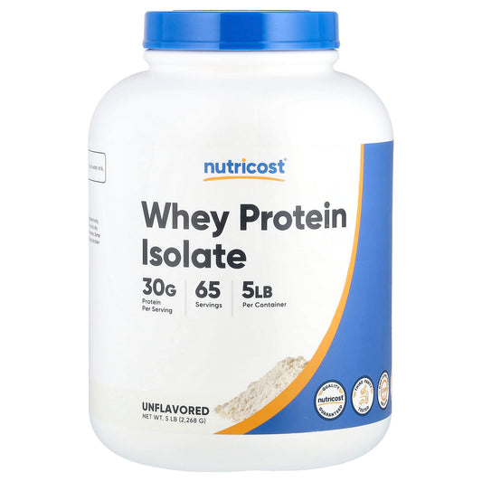 Nutricost Whey Protein Isolate, Unflavoured, 2,268 g (5 lb)