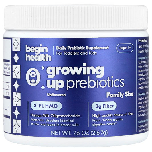 Begin Health Kids Growing Up Prebiotics, Ages 1+, Unflavoured, 7.6 oz (216.7 g)