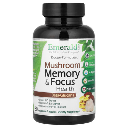 Emerald Laboratories Mushroom Memory & Focus Health, 60 Veg Capsules