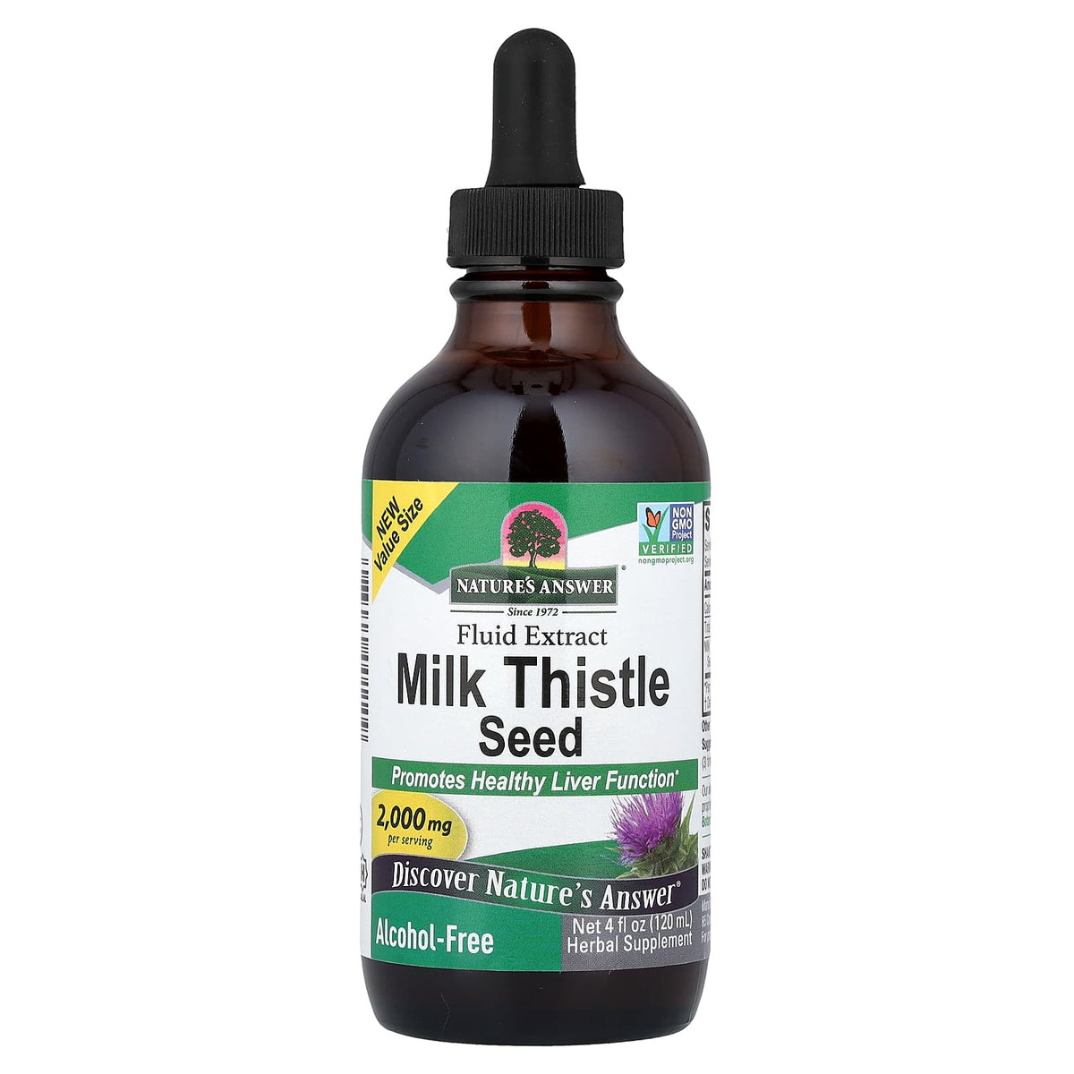 Nature's Answer Milk Thistle Seed Fluid Extract, Alcohol-Free, 120 ml (4 fl oz)