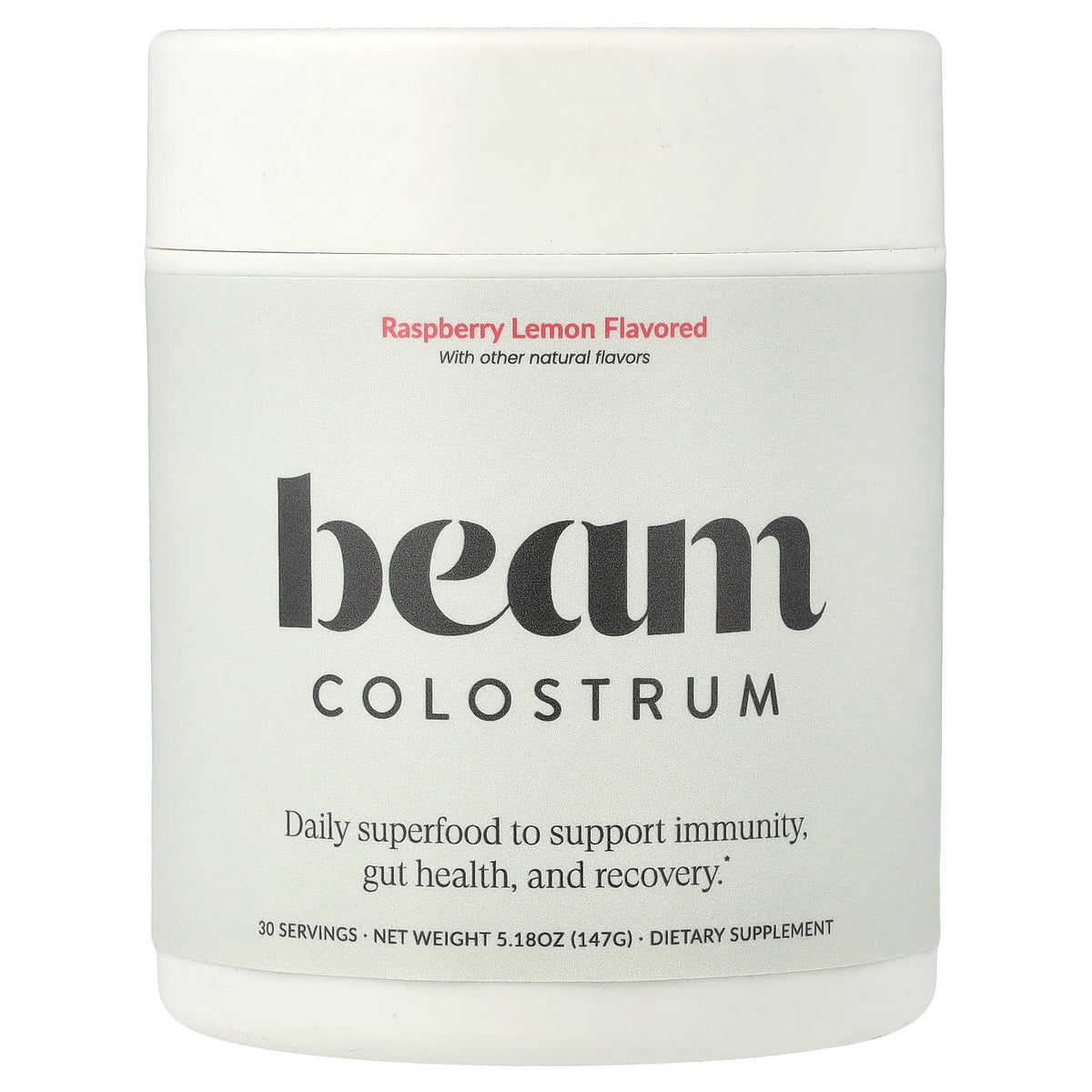Beam Colostrum Powder, Raspberry Lemon, 5.18 oz (147 g)