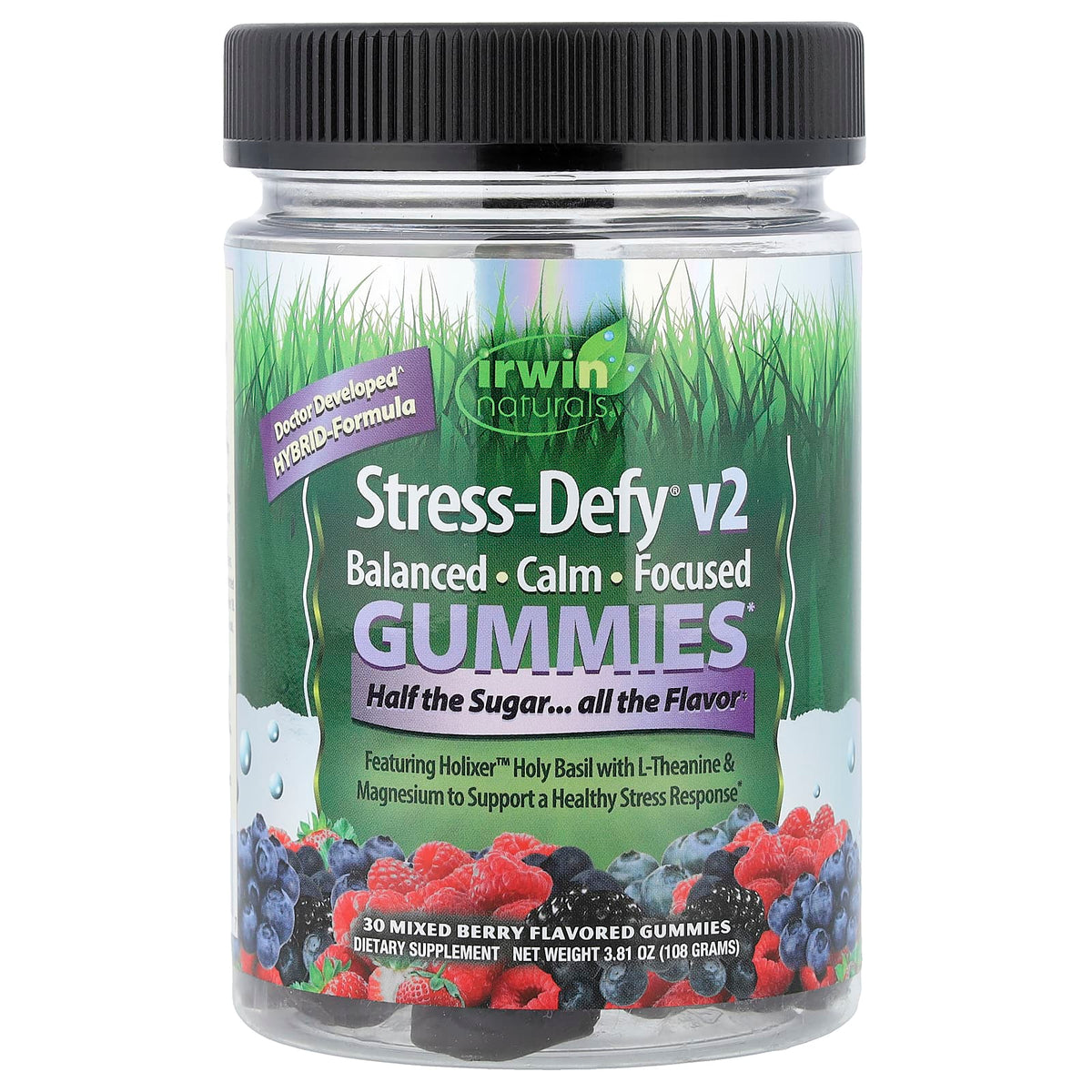 Irwin Naturals Stress-Defy v2 Gummies Mixed Berry 30 Gummies — product view