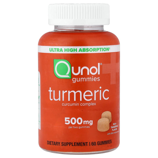 Qunol Turmeric Curcumin Complex Gummies, Rich Tangerine, 60 Count