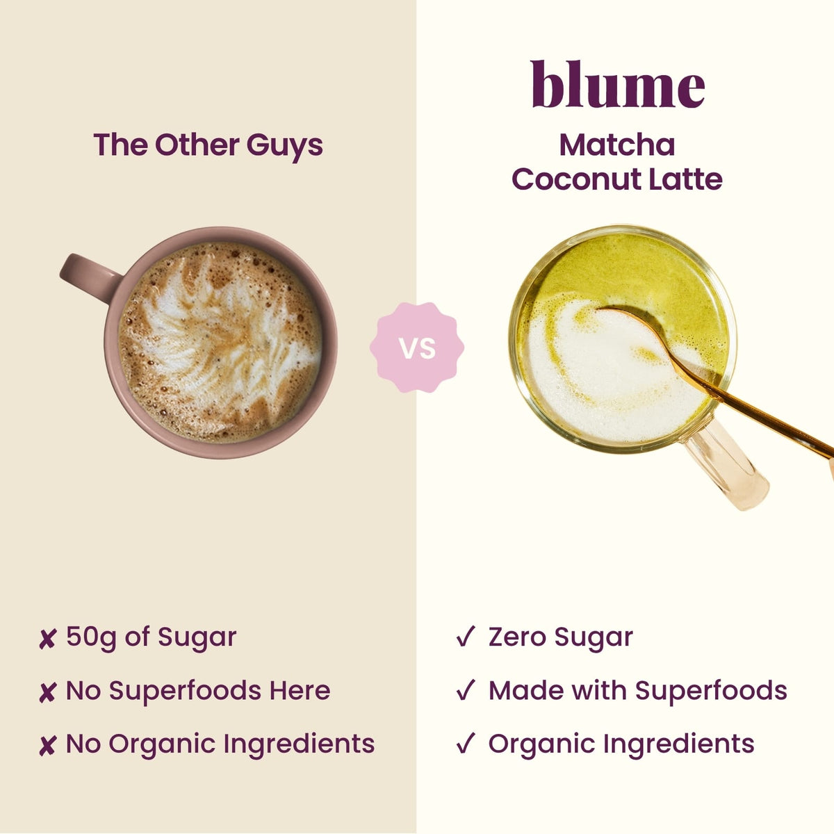 Blume Superfood Latte, Matcha Coconut, 100 g (3.5 oz) - view 6