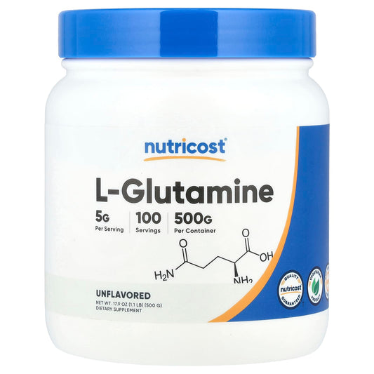 Nutricost L-Glutamine Powder, Unflavoured, 500 g (17.9 oz)