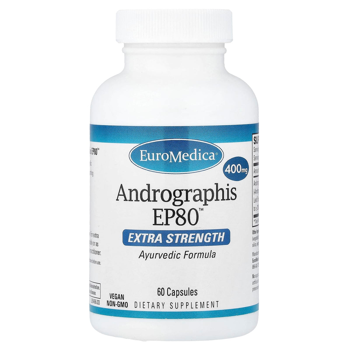EuroMedica Andrographis EP80, 400 mg, 60 Capsules — product view