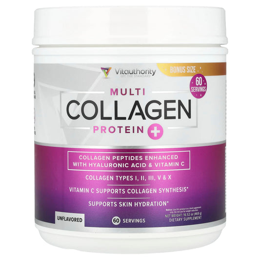 Vitauthority Multi Collagen Protein+, Unflavoured, 468 g (16.52 oz)