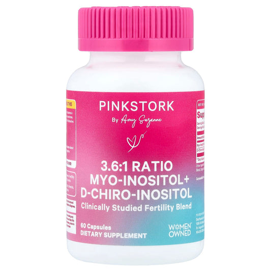 Pink Stork 3.6:1 Ratio Myo-Inositol + D-Chiro-Inositol, 60 Capsules