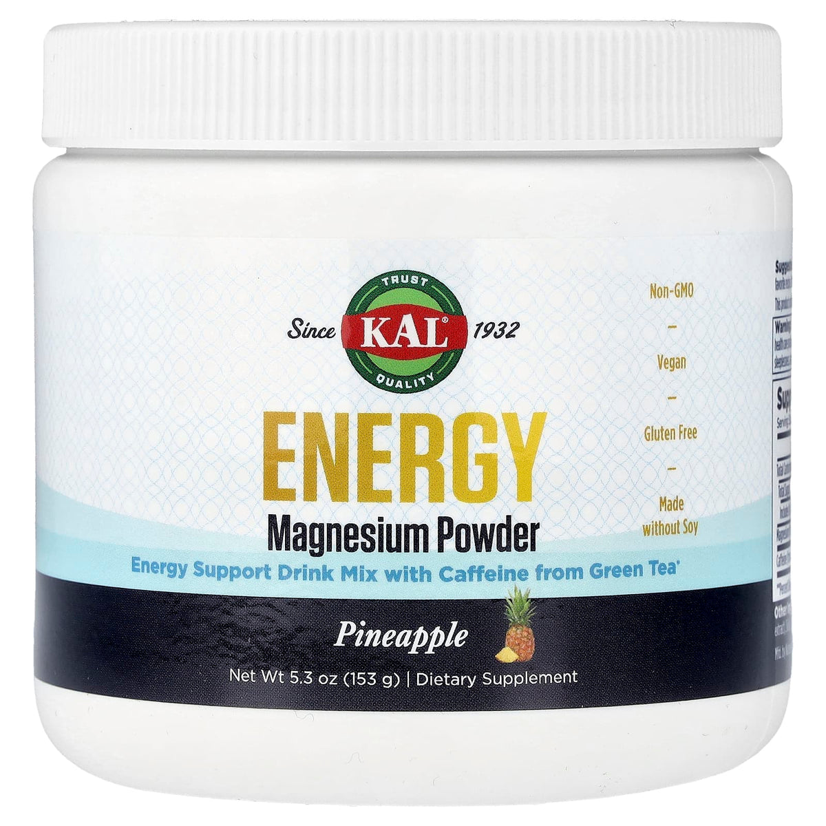 KAL Energy Magnesium Powder Pineapple 153 g — product view