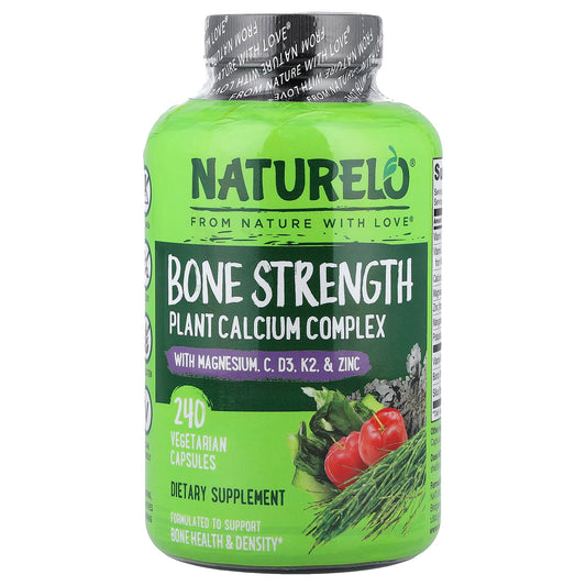 Naturelo Bone Strength Plant Calcium Complex, 240 Vegetarian Capsules