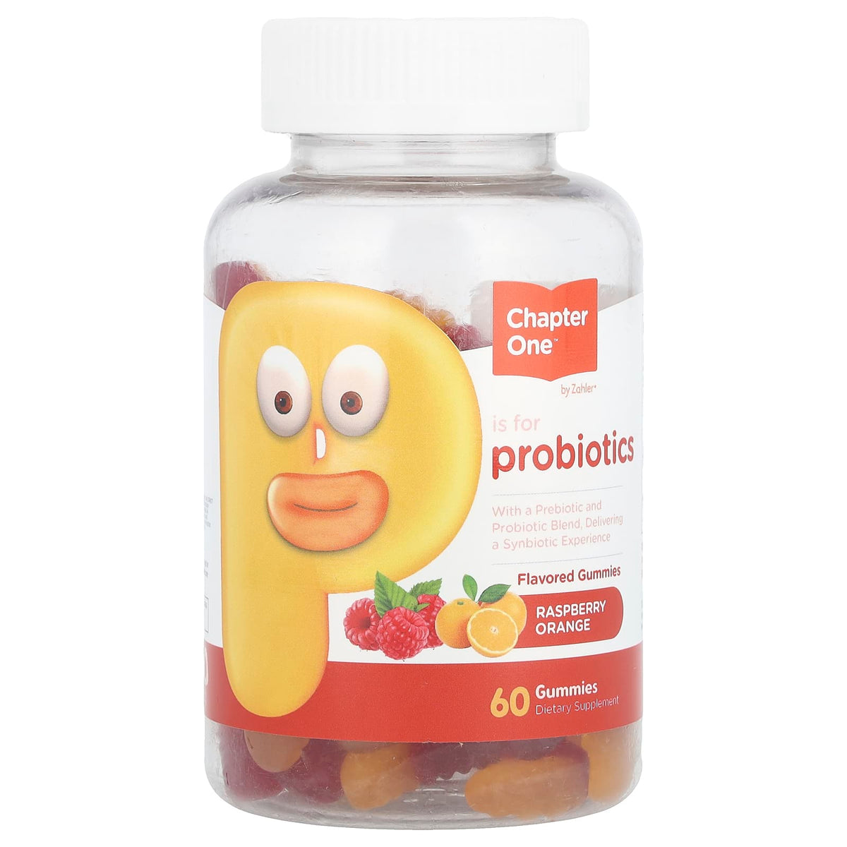 Zahler Chapter One Probiotic Gummies, Raspberry Orange, 60 Gummies