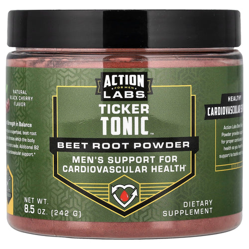 Action Labs For Men Ticker Tonic Beet Root Powder, Black Cherry, 8.5 oz (242 g)