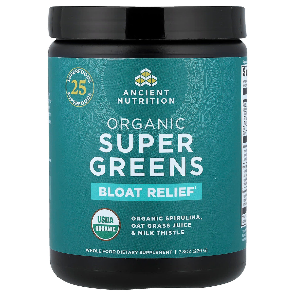 Ancient Nutrition Organic Super Greens Bloat Relief 7.8 oz (220 g) — product view