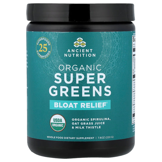 Ancient Nutrition Organic Super Greens Bloat Relief 7.8 oz (220 g)