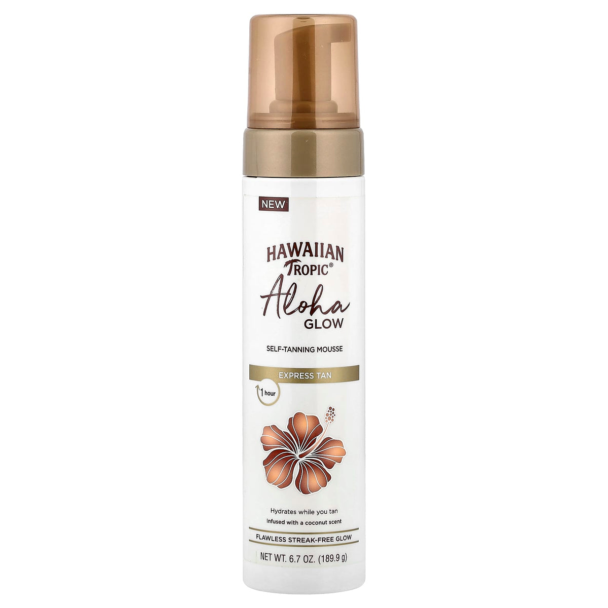 Hawaiian Tropic Aloha Glow Self-Tanning Mousse, Express Tan, Coconut, 189.9 g — product view