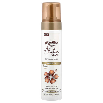 Hawaiian Tropic Aloha Glow Self-Tanning Mousse, Express Tan, Coconut, 189.9 g