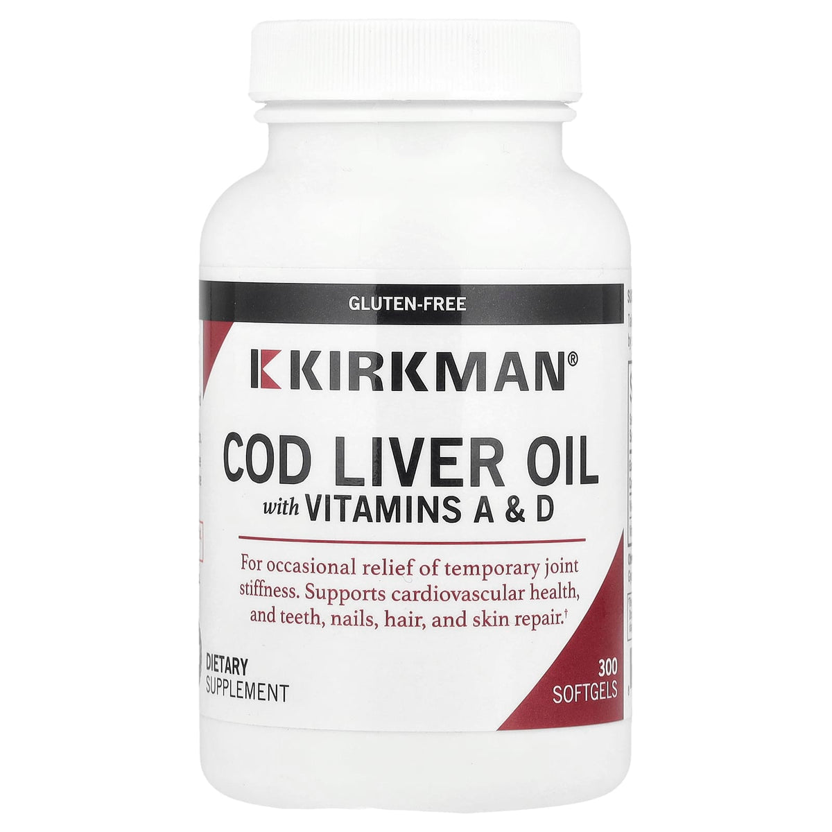 Kirkman Labs Cod Liver Oil with Vitamins A & D 300 Softgels
