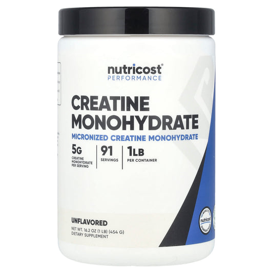 Nutricost Performance Creatine Monohydrate, Unflavoured, 454 g (1 lb)
